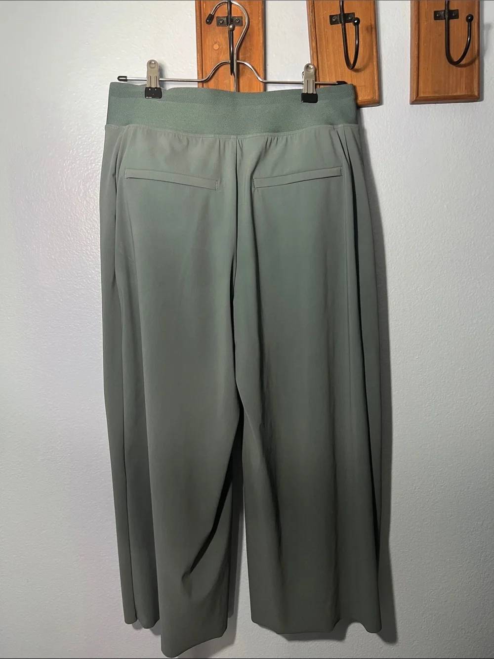 Athleta Cosmic Wrap Pant Sage Green High-Waist Wide Leg
